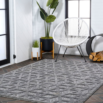 Talaia Neutral Geometric Indoor/outdoor Area Rug